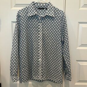 SAMUEL DONG Eyelet Cut Out Shirt Size Medium